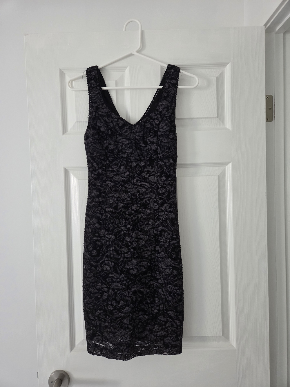 Forever 21 Black Lace V-Neck Mini Dress